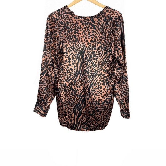 Rails Pearl Animal Print Popover Top In Cinnamon Mixed Animal Size S - Picture 5 of 11